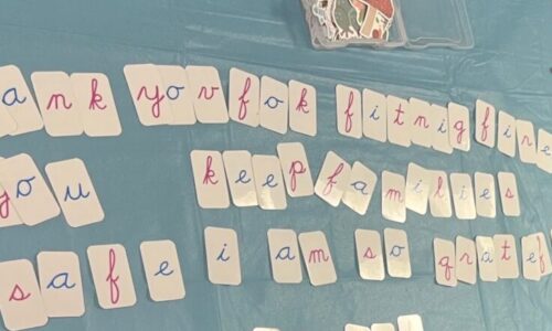 Hands-on literacy work with letter materials